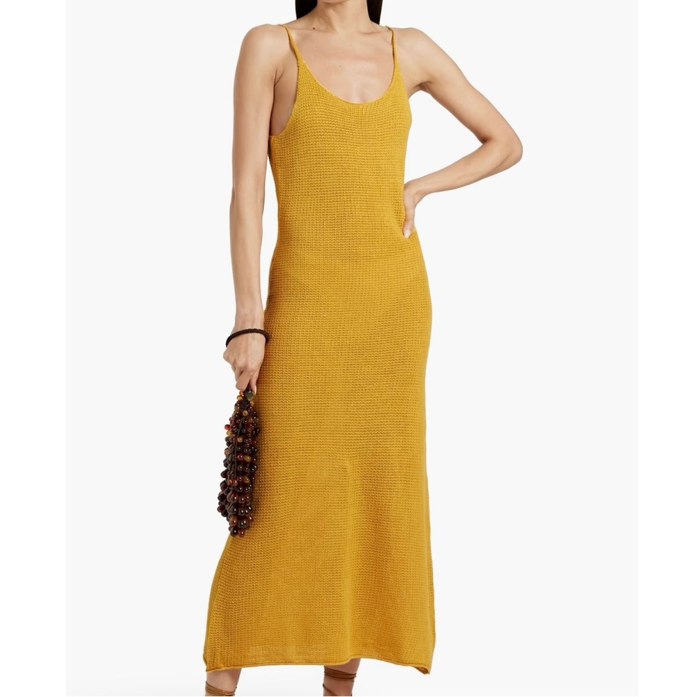 ONIA - TEXTURED LINEN SWEATER SCOOP MAXI - BURNT SUN - MEDIUM